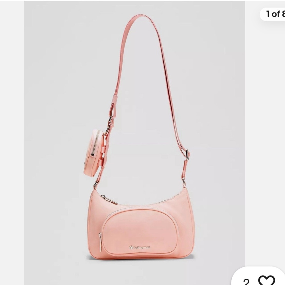 NWT Lululemon Athletica Crossbody Bag with Nano Purse 2L flush pink yoga bag